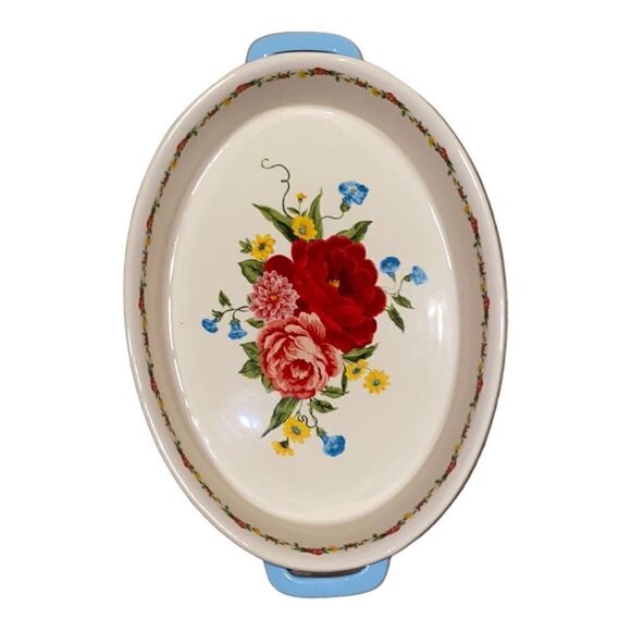 The Pioneer Woman Sweet Romance Blossoms Oval Ceramic Bakers Dish - Picture 1 of 5